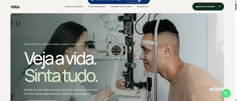 Homepage preview of vista